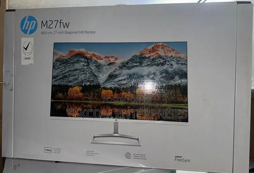 HP M27fw 27" FHD Ultra Slim LED Monitor, White Hp M27fw