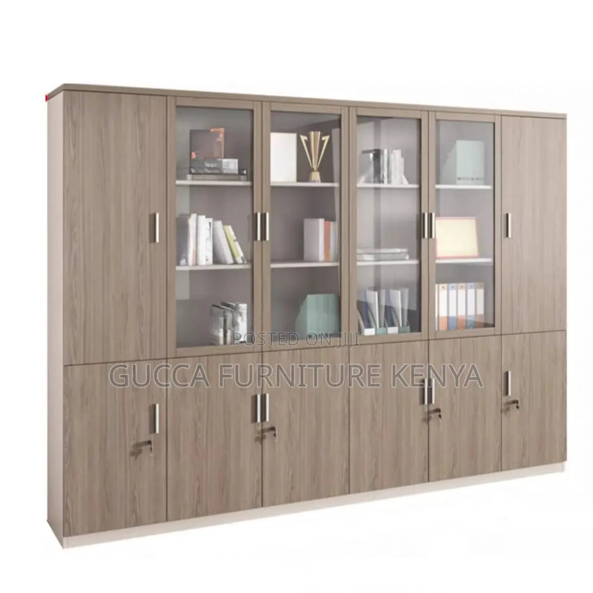 Cabinets:3-Door Cocoa Lumber Office Storage Cabinet