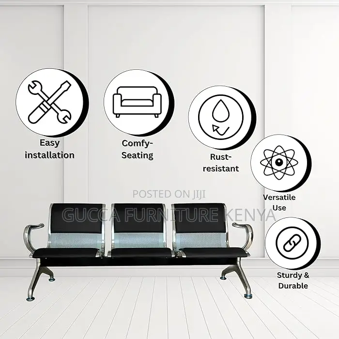 Benches:3-Seater Semi Padded Waiting Area Chair