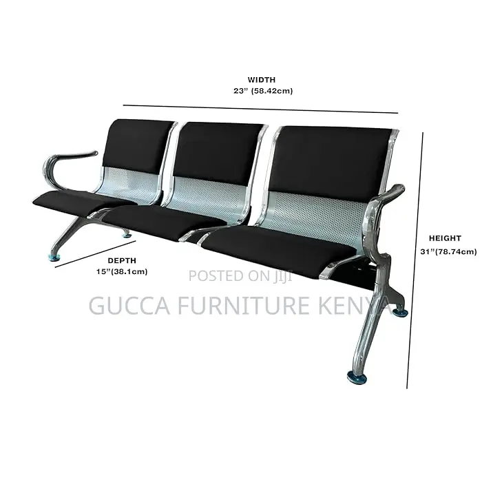 Benches:3-Seater Semi Padded Waiting Area Chair