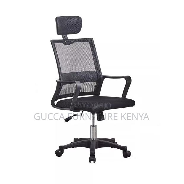 Office Chairs:Ergonomic Midnight Black Highback Office Chair - thumbnail 2