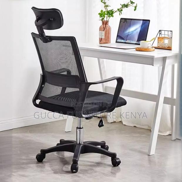 Office Chairs:Ergonomic Midnight Black Highback Office Chair - main view