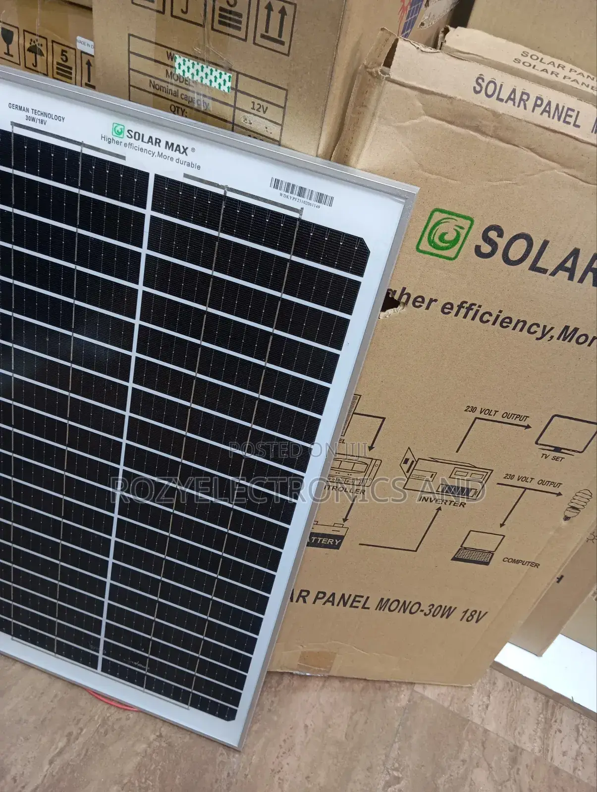 Solar Panel 30 Watts 18v