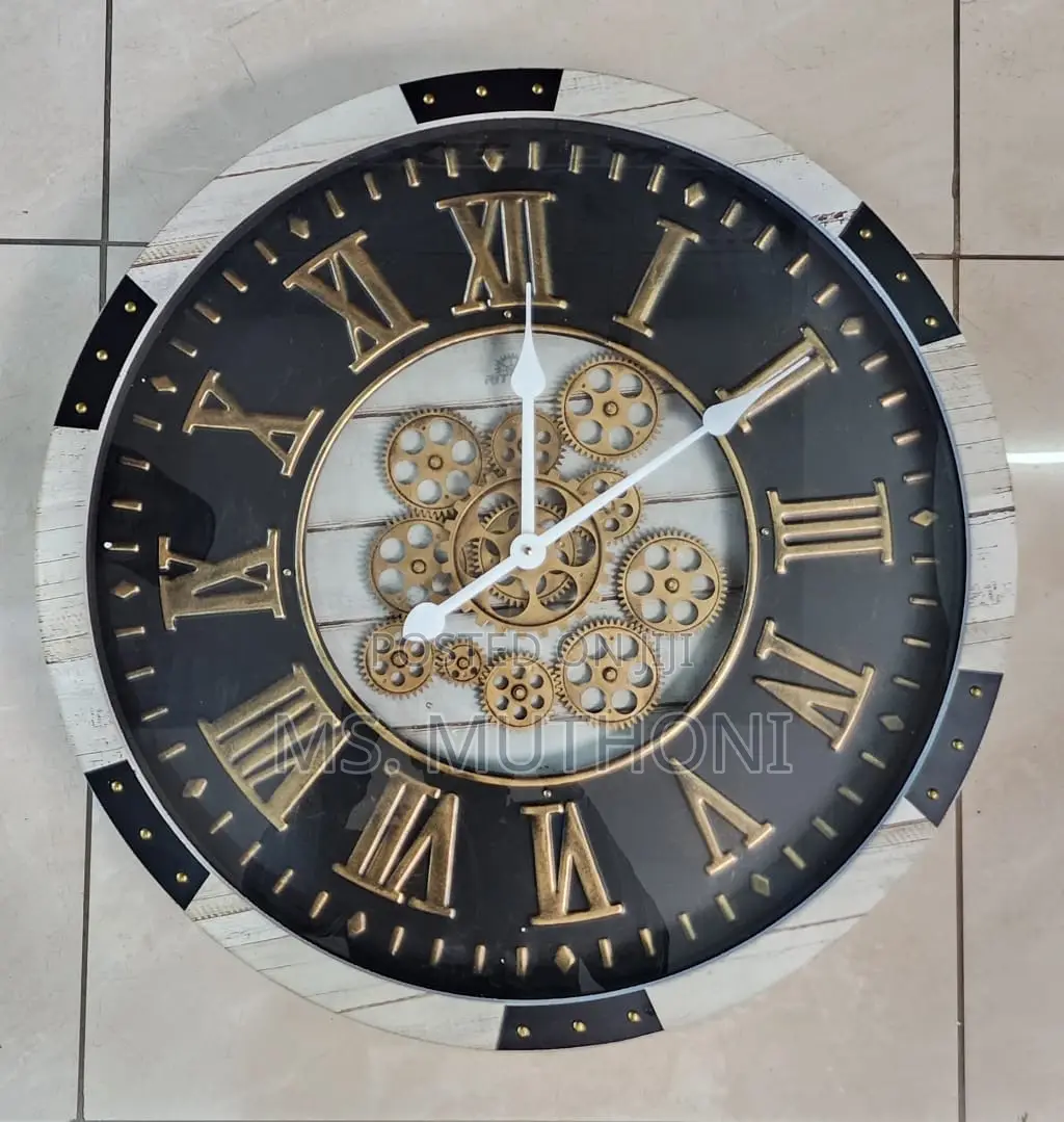 Real Moving Gears Antique, Vintage Wall Clock Vintage Clock