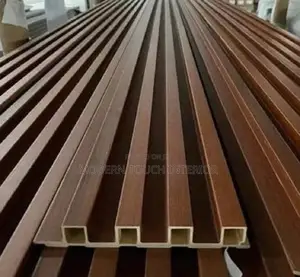 Textured WPC Brown Fluted Panels