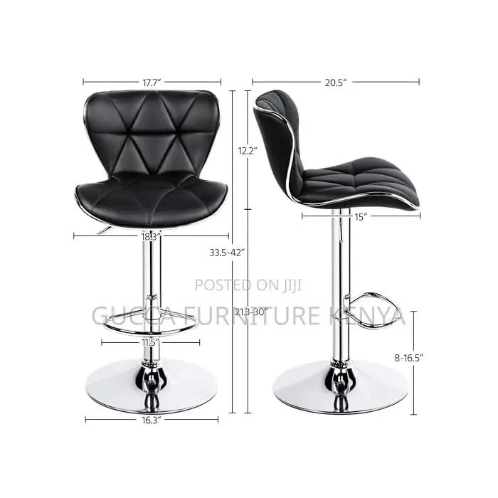 Home Chairs:Height Adjustable Pu Leather Padded Barstool