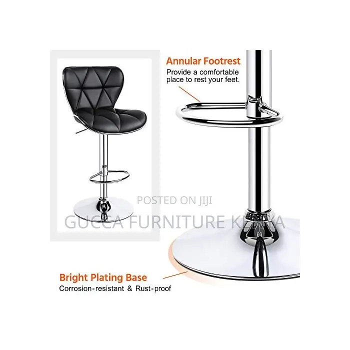 Home Chairs:Height Adjustable Pu Leather Padded Barstool