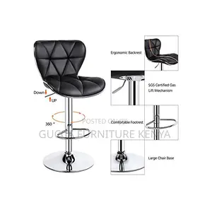 Home Chairs:Height Adjustable Pu Leather Padded Barstool