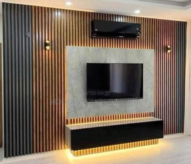 Plain Black WPC Fluted Wall Panel
