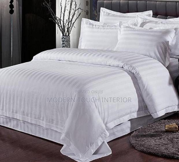 White Cotton Stripped Bedsheets