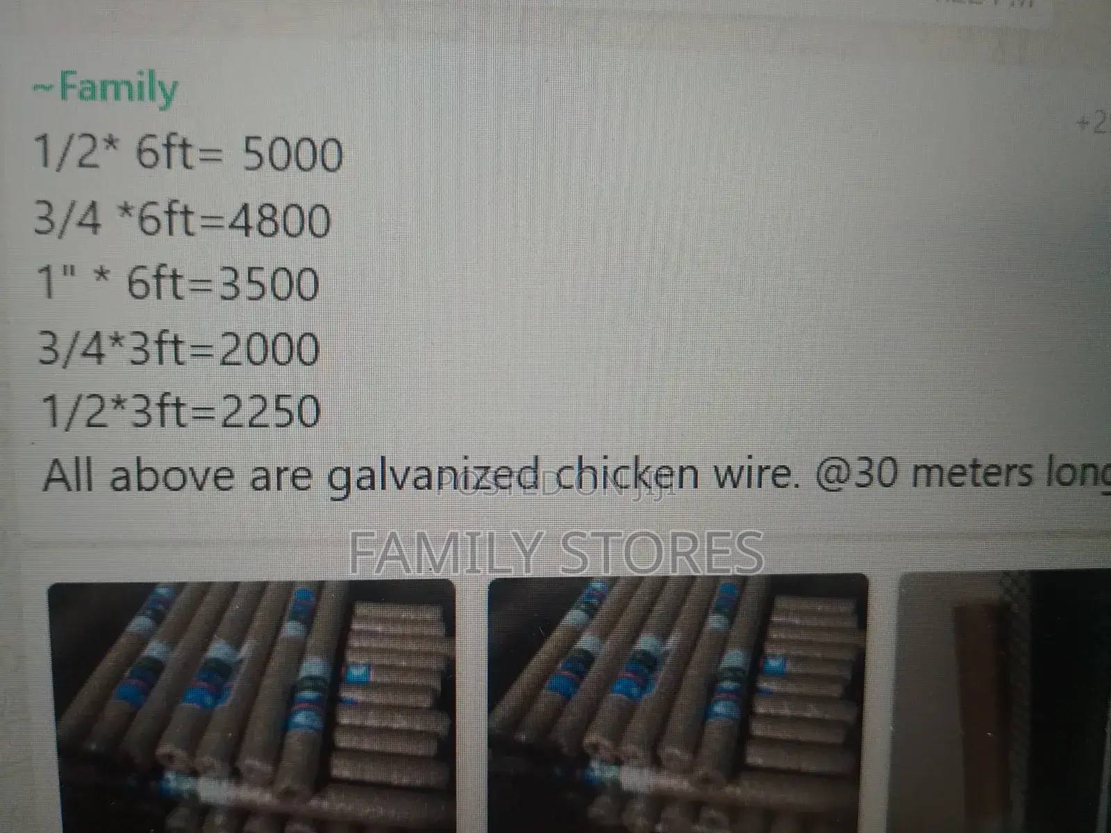 Galvanized Chicken Wire 30 Meters Long