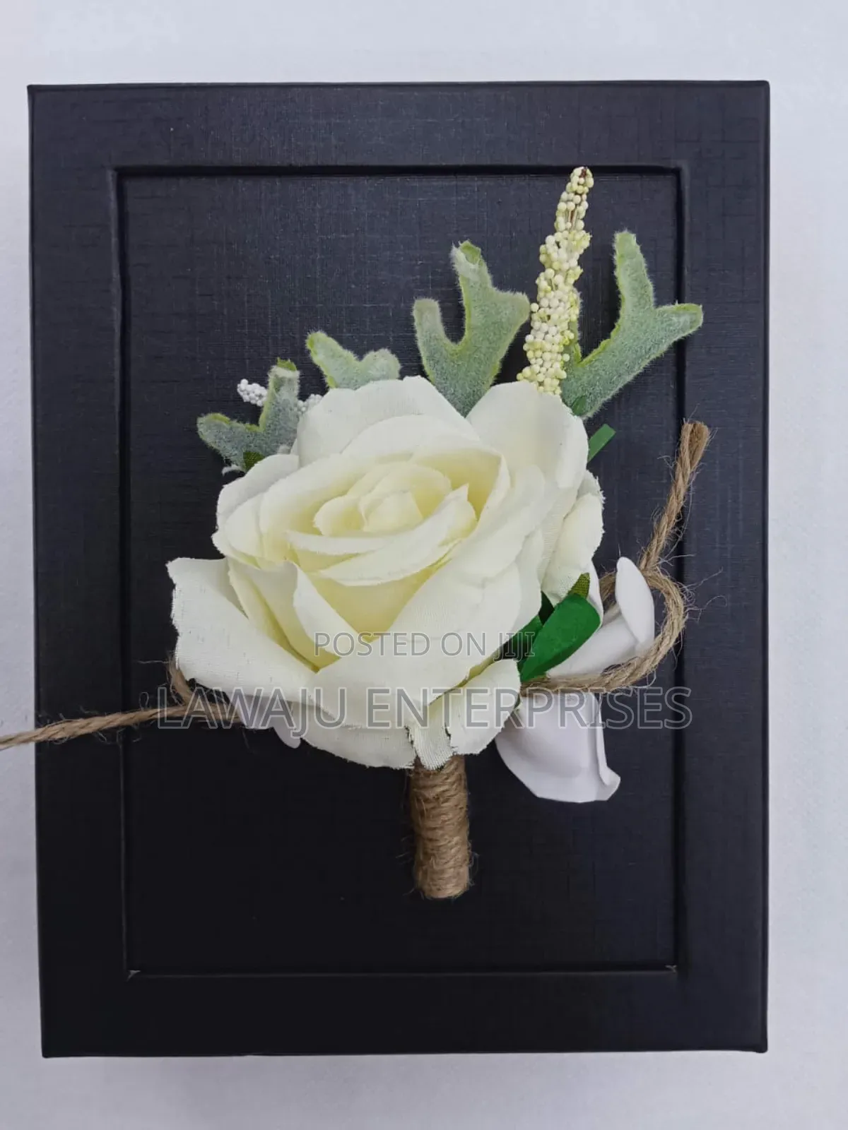 White Rose Suit Pocket Flower