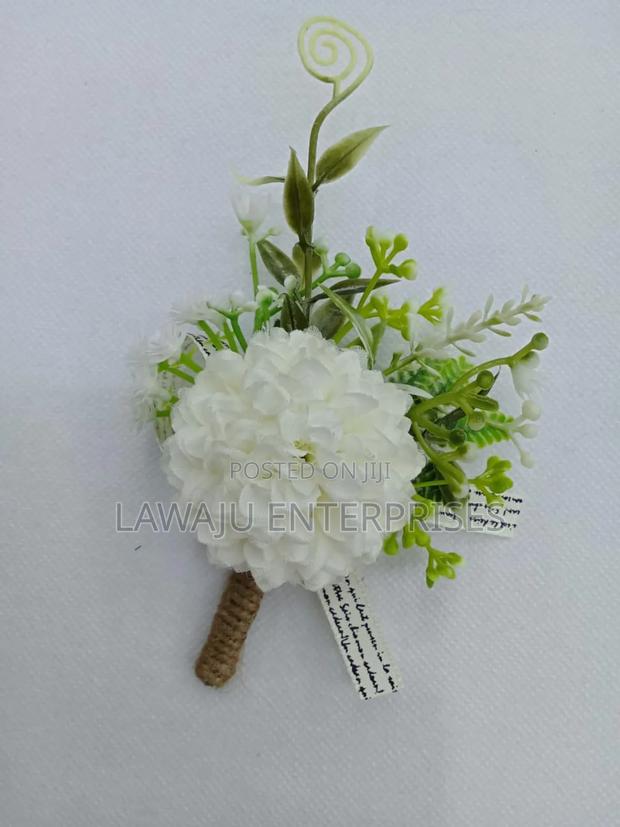 White Carnations Suit Pocket Flower