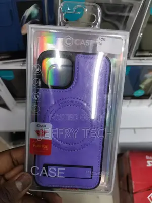 Apple iPhone 14 Leather Case With Magsafe,Stand -purple