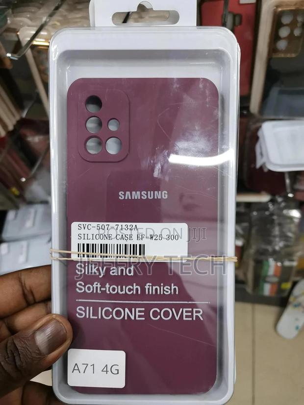 Soft Silicone Case For Samsung Galaxy A71 4G - Maroon - thumbnail 2