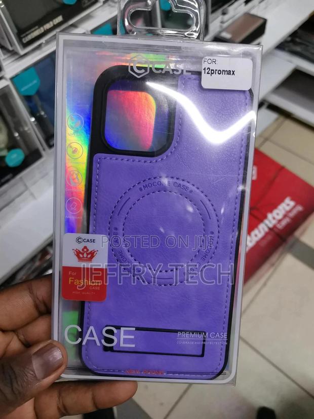 iPhone 12 Pro Leather Case With Magsafe,Kickstand-purple - thumbnail 2