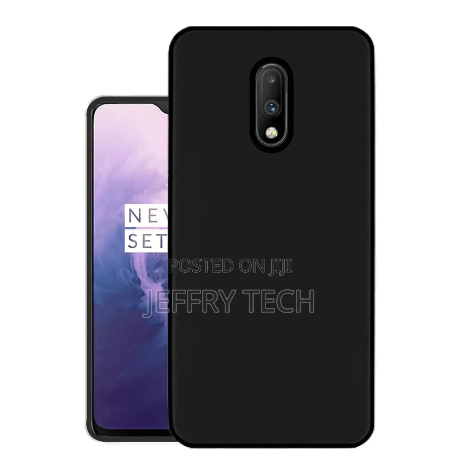 Finish Soft Back Case Cover For Oneplus 7 - Black
