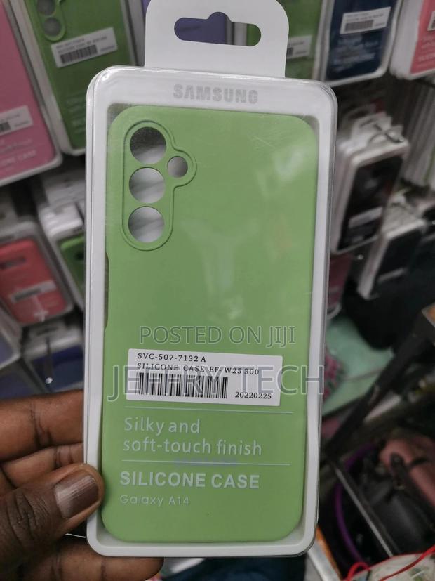 For Samsung Galaxy A14 Case, Soft Silicone Gel Bumper-green - thumbnail 3