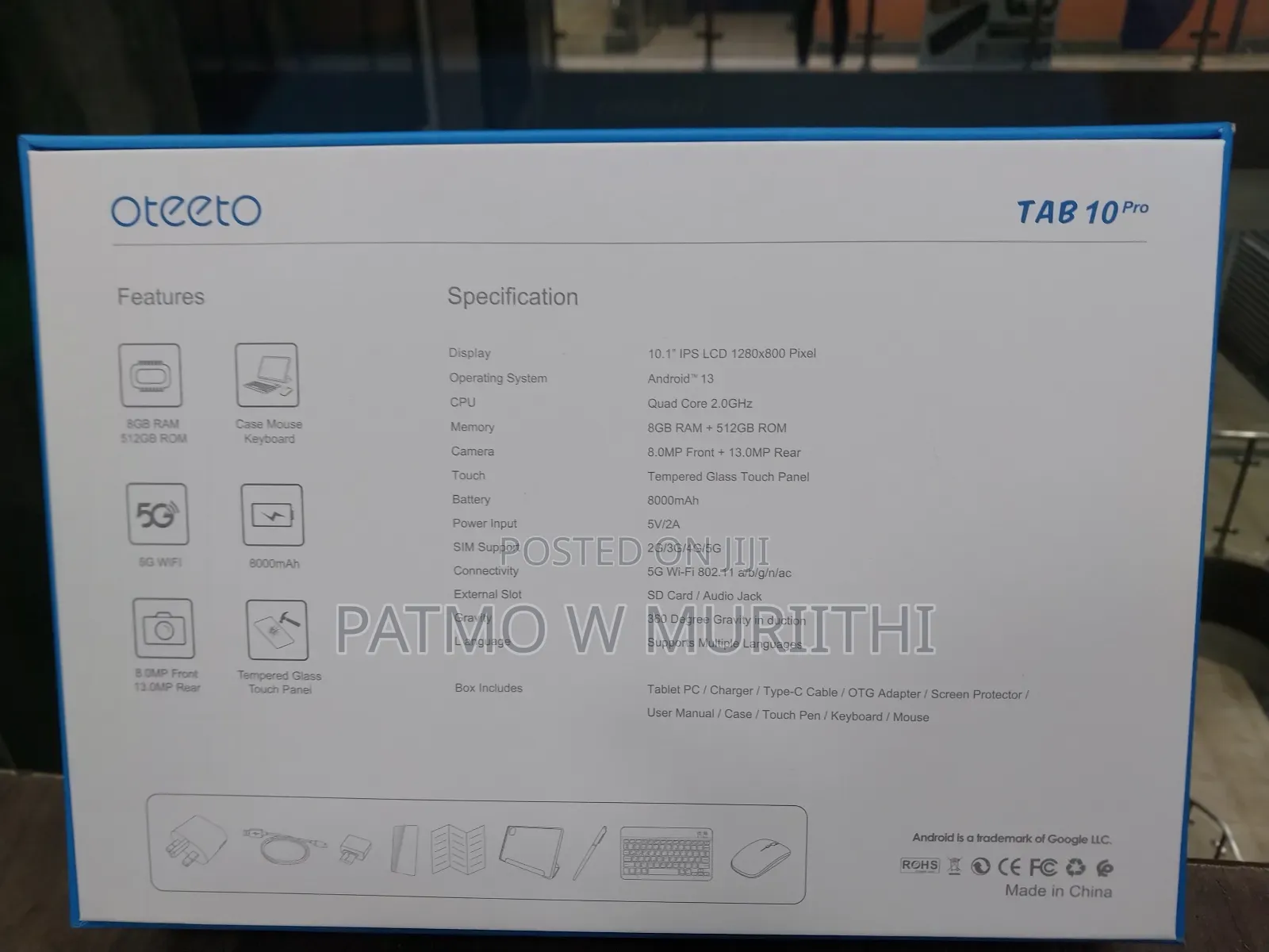 New Oteeto Tab 10 Kids 512 GB Black
