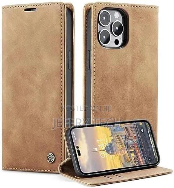 Case for iPhone 16 Pro Max, Wallet Case Matte Leather, Folda - main view