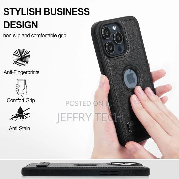 Leather Case for iPhone 15 Pro Max, Ultra-Thin Flexible Soft - thumbnail 3