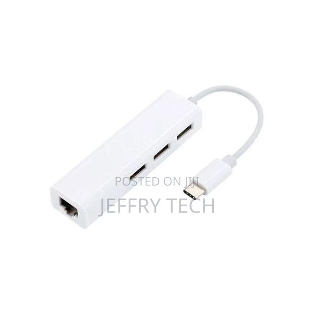USBC USB 3.1 Type C to USB RJ45 Ethernet Lan Adapter Hub Cab - main view