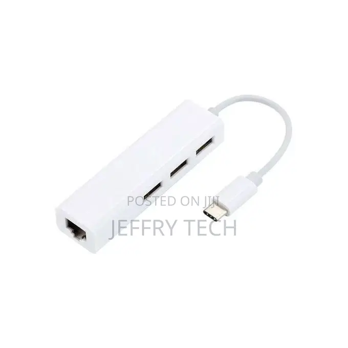 USBC USB 3.1 Type C to USB RJ45 Ethernet Lan Adapter Hub Cab
