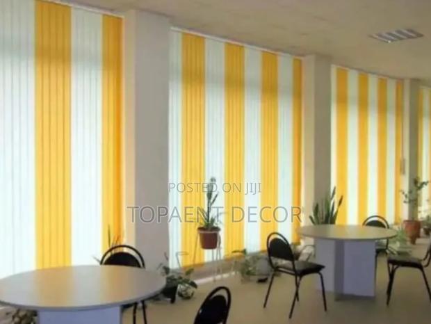 Yellow and White Hotel Vertical Window Blinds - main view