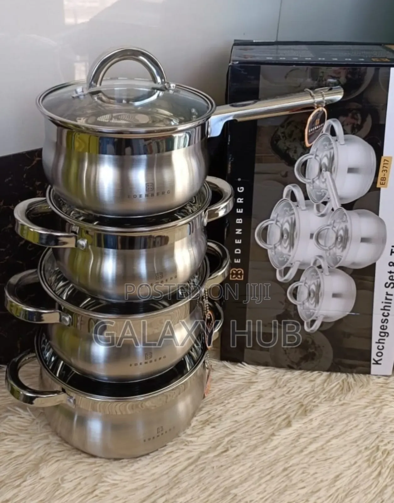 8 Pieces Edenburg Eb-3717 Stainless Steel Cookware Set