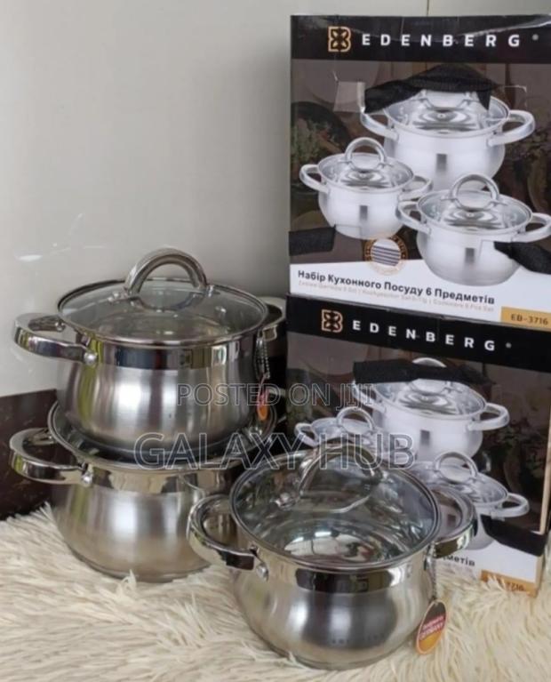 6 Pieces Edenburg EB-3716 Stainless Steel Cookware Set