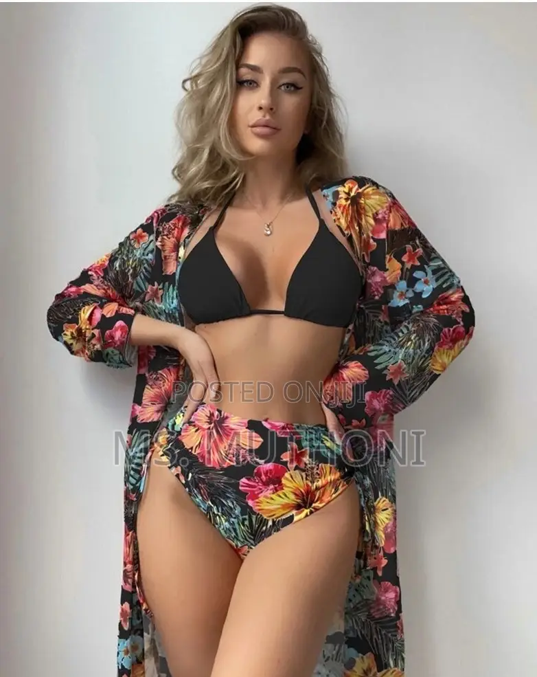3pcs Floral Women Bikini Swimsuit