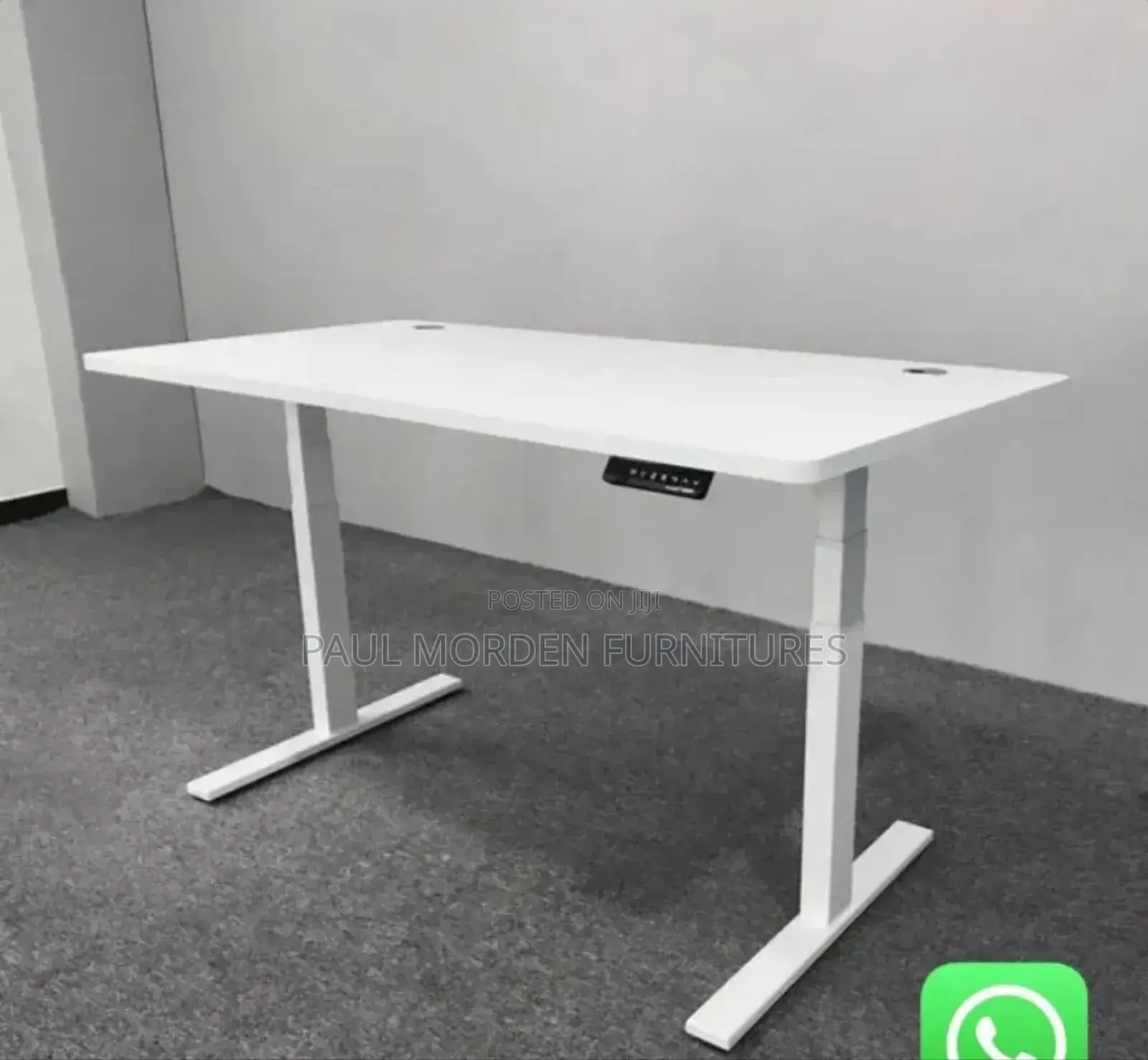 Newly White Adjustable Height Electric Table
