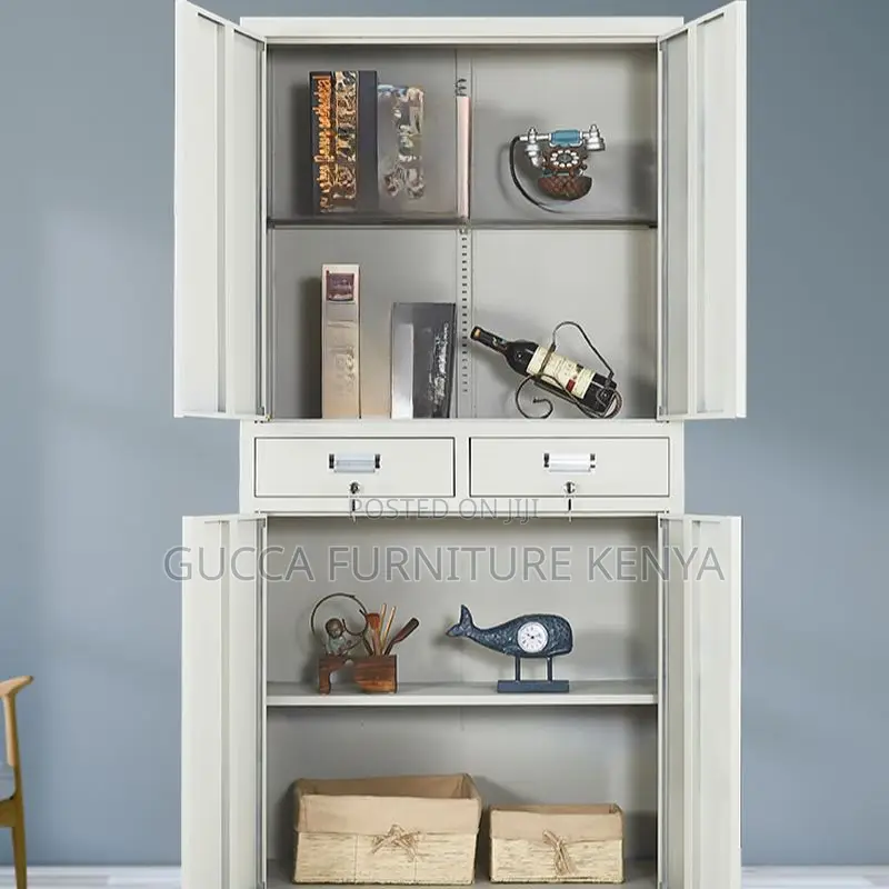 Cabinets:2-Door Steel Dove Grey Office Storage Cabinet