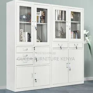 Cabinets:2-Door Steel Dove Grey Office Storage Cabinet
