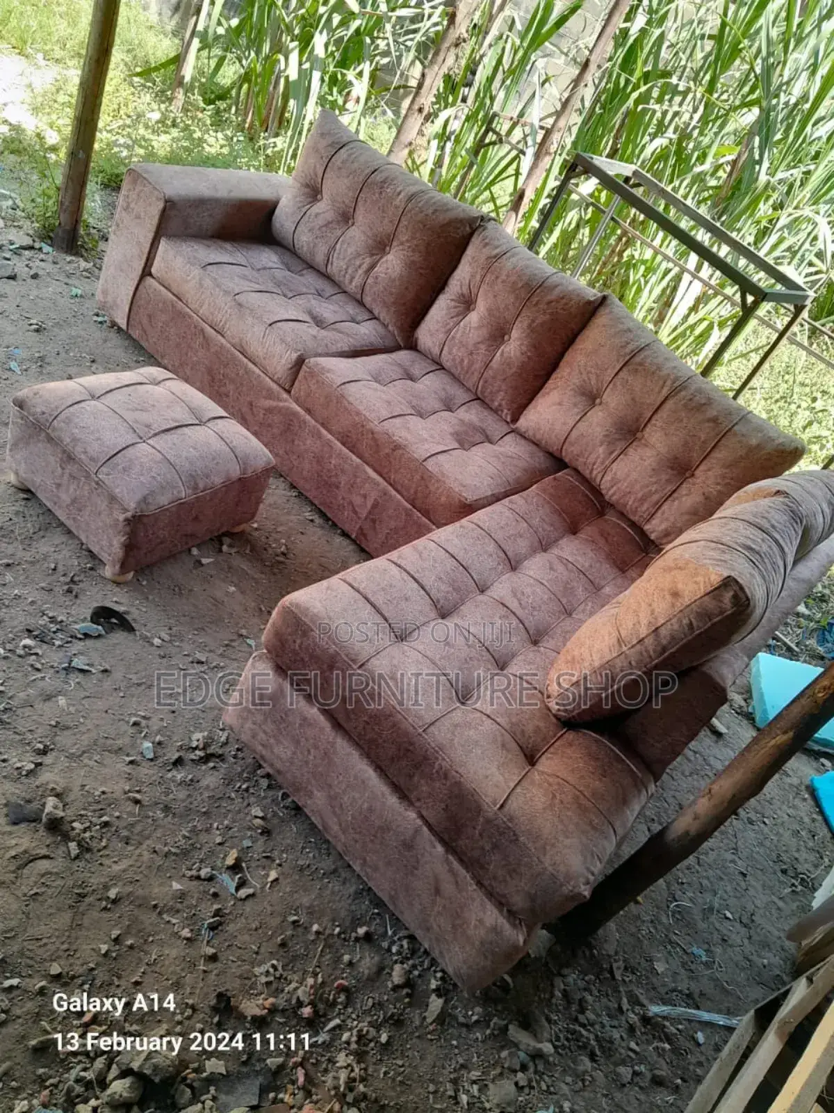 Brown Velvet Corner Seat Available by Order