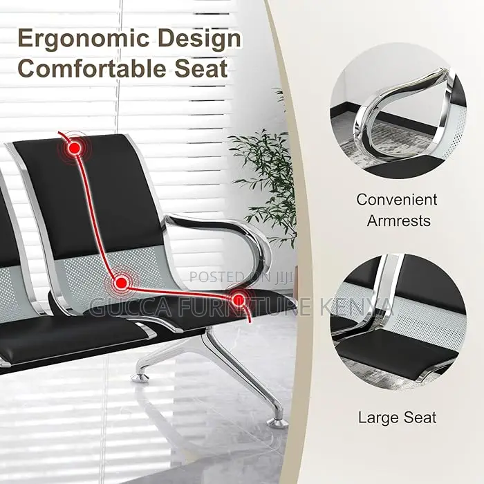 Benches:3-Link Padded Waiting Lobby Office Bench