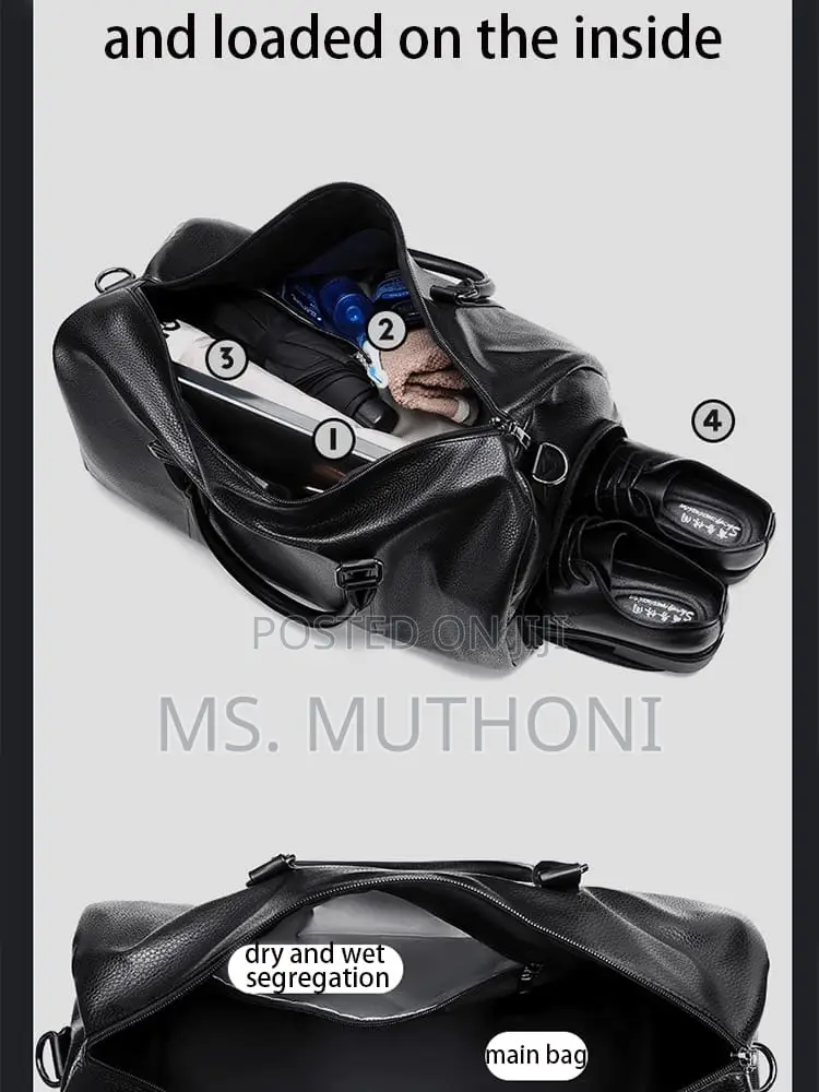Black Black Retro New Fashion Short Trip Travel Bag