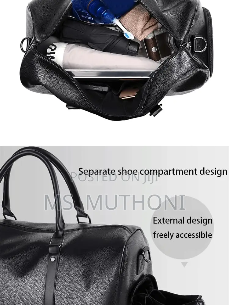 Black Black Retro New Fashion Short Trip Travel Bag