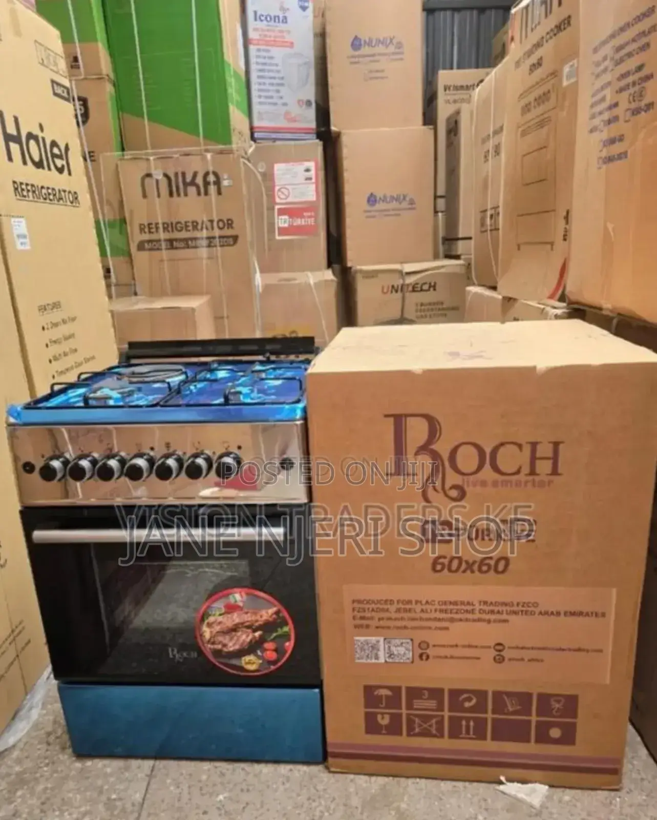 3+1 Silver Roch 60×60 Free Standing Cooker RO/CH