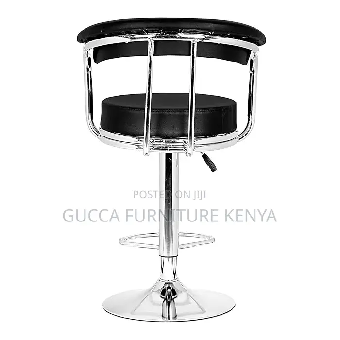 Home Chairs: Adjustable Leather Barstool With Back and Arms