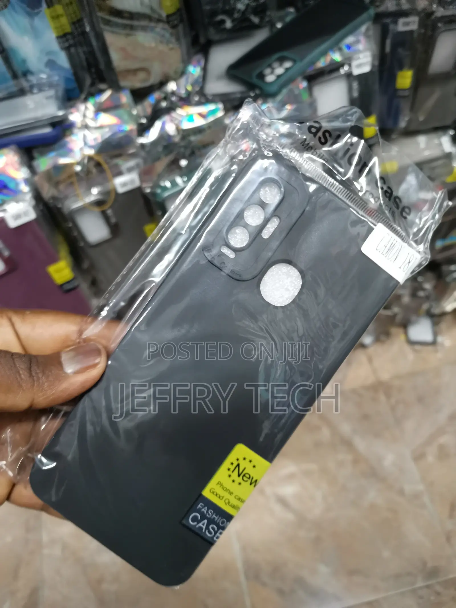 Soft Silicone Back Cover for Tecno Camon 18i-Black