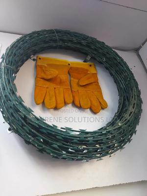 Green Electric Fence Razor Wire - main view