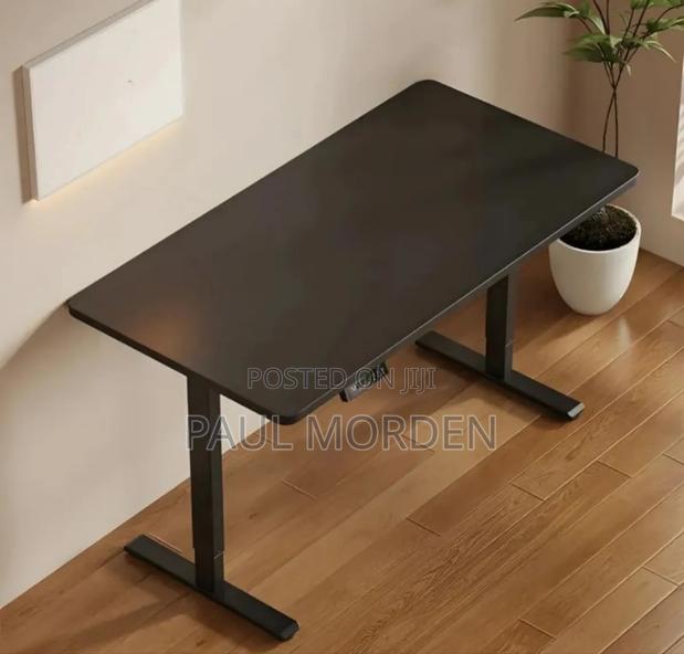 Black 1200mm Electric Adjustable Desk - main view