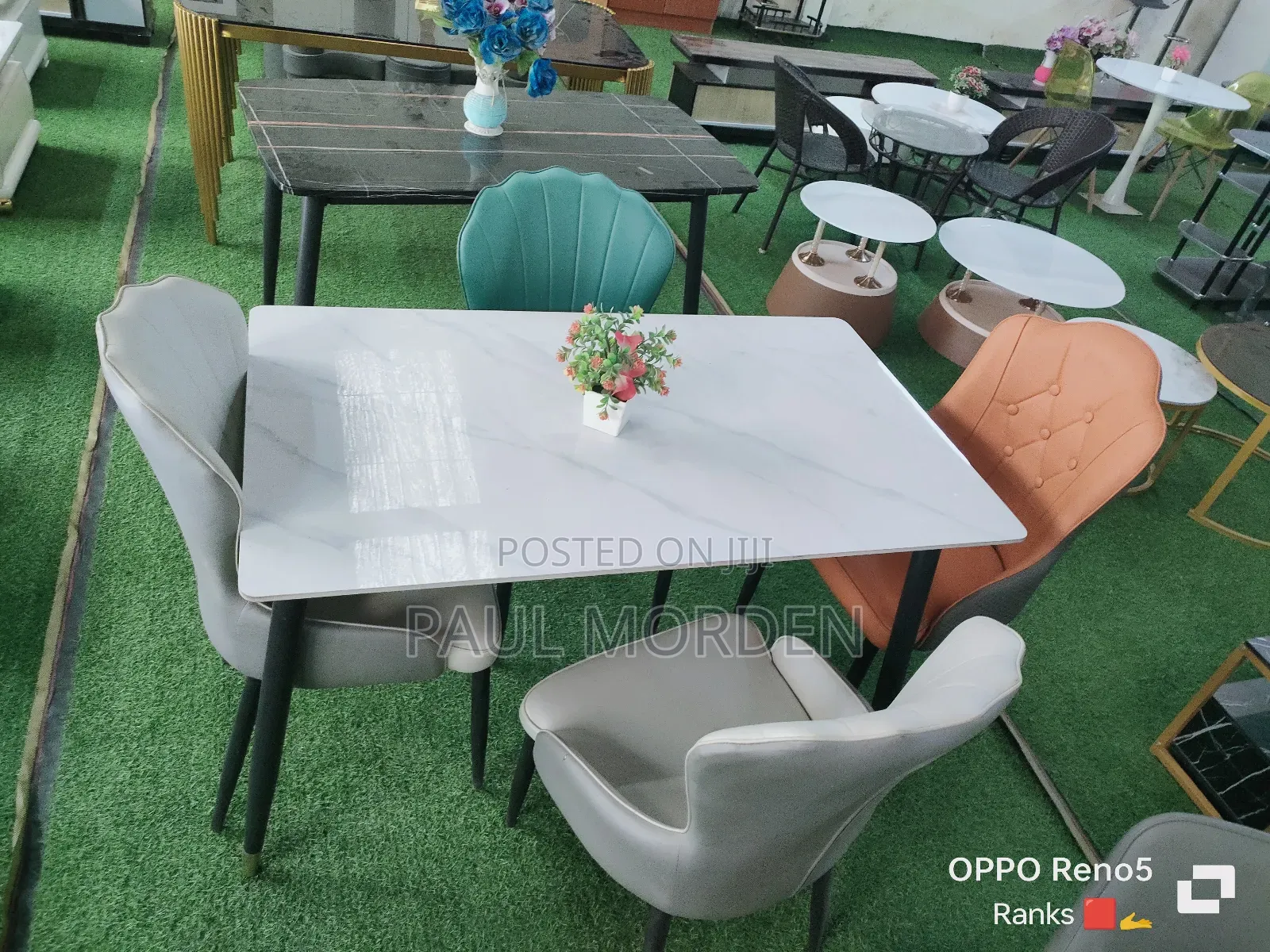 Four Seater Marble Top Dining Table