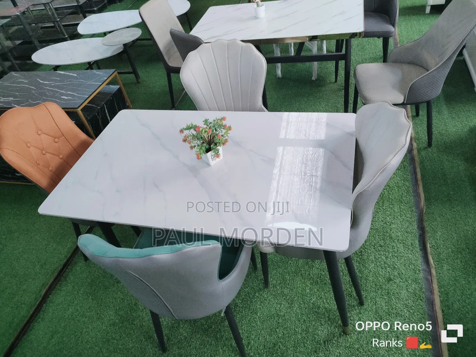 Marble Table Top With Four Dining Chairs