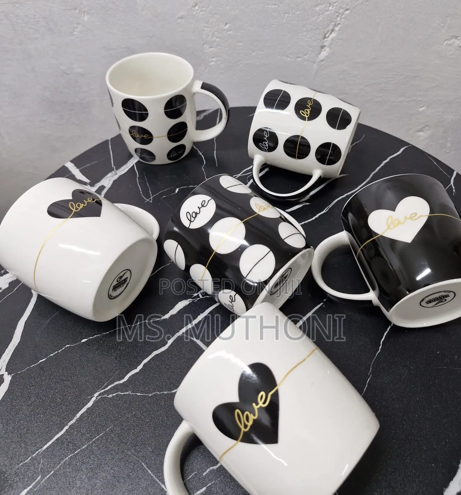6 Ceramic Coffee/ Tea Mug Set