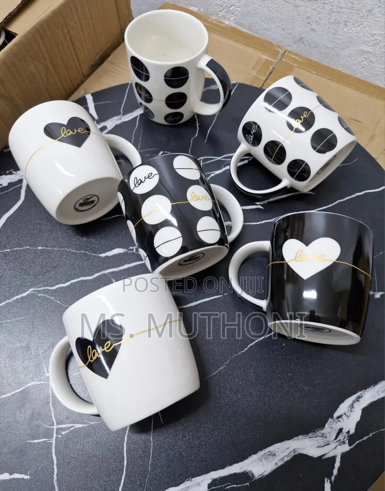 6 Ceramic Coffee/ Tea Mug Set