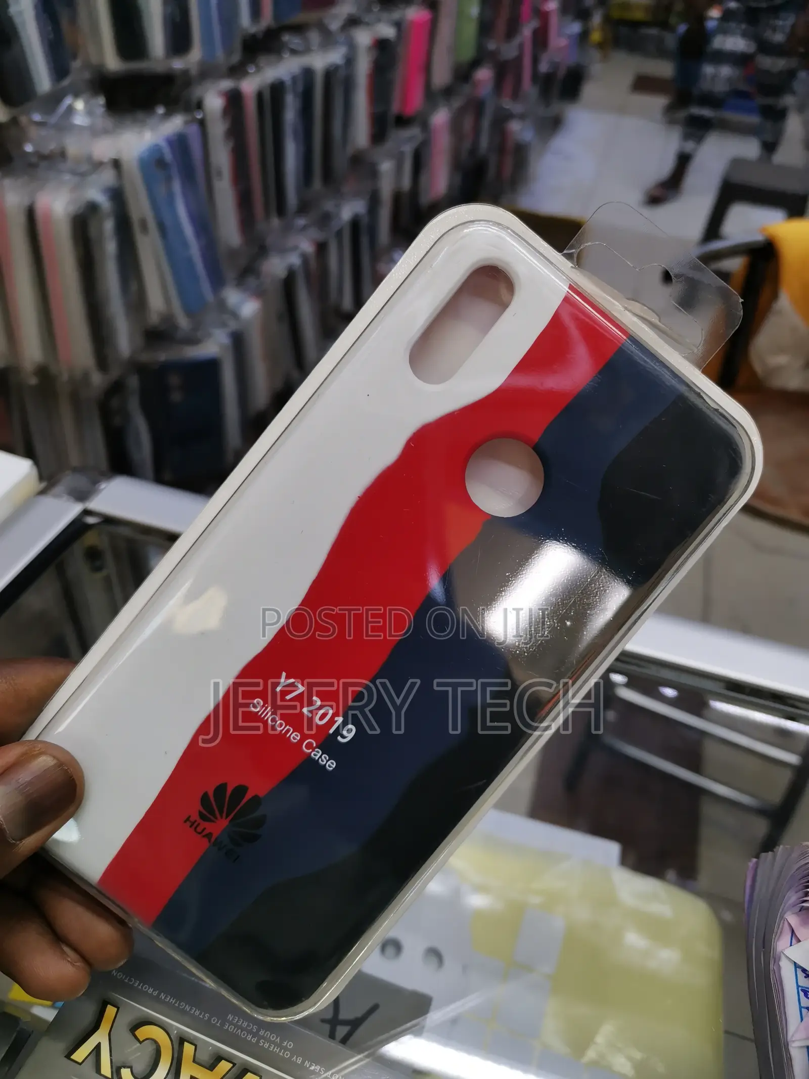 Huawei Y7 2019 Colorful Soft Silicone Rainbow Pattern Case