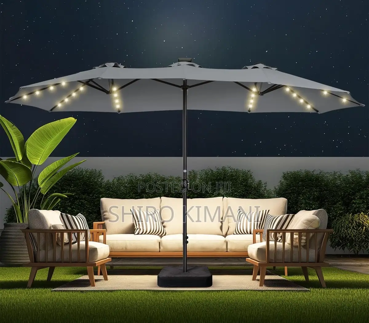 Solar Umbrella With Lights for Outdoor Use