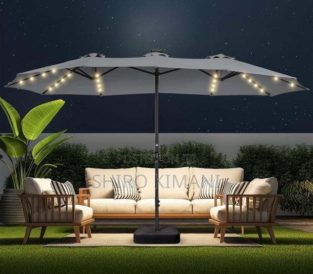 Solar Umbrella With Lights for Outdoor Use